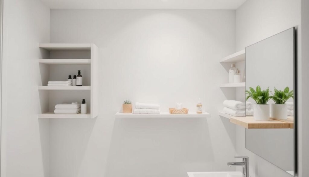 almacenamiento sin perforar en baños