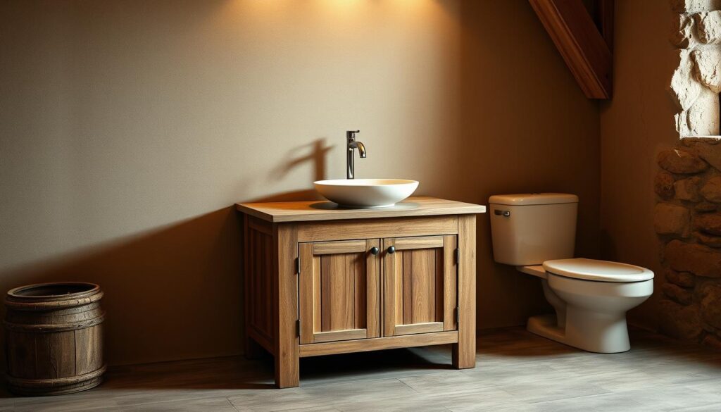 lavabo y muebles estilo rústico